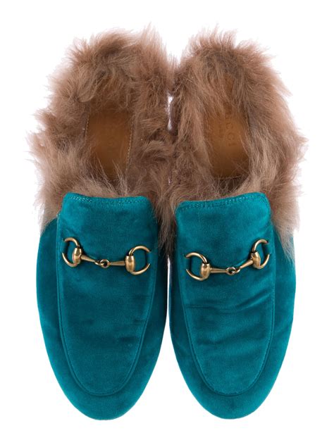 gucci green suede mules|gucci princetown mules with fur.